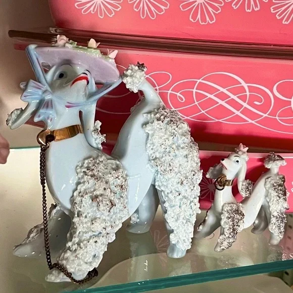 Rare MCM Spaghetti Poodle Figurines Attributed to Lefton 1950s Japan - Picture 3 of 12